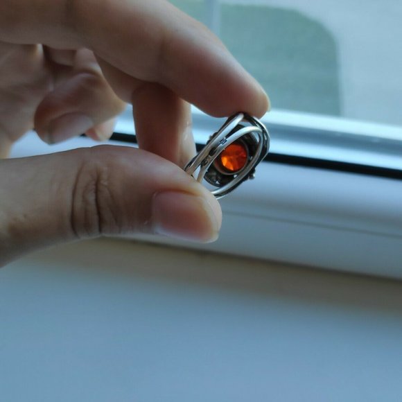 USSR SILVER 875 RING WITH ORANGE SPESSARTINE - Picture 8 of 11